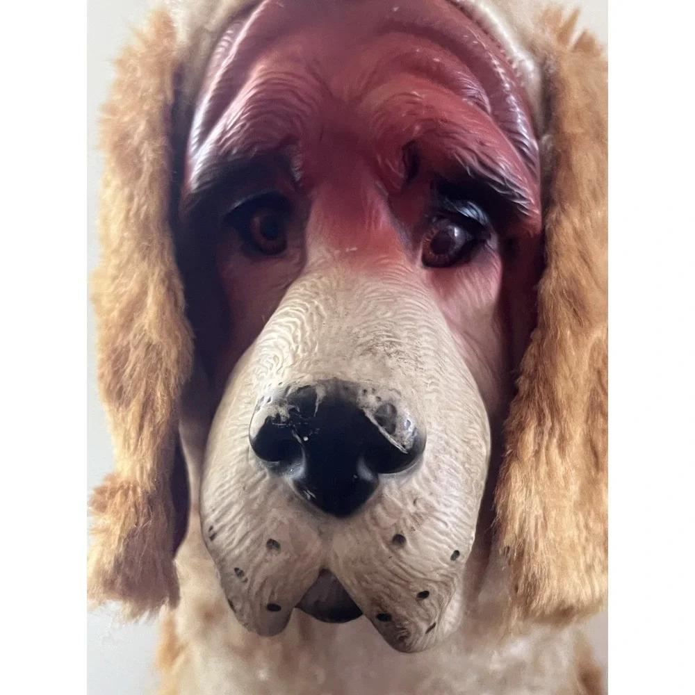 Novelty MY Toy Vintage Plush Rubber Face Basset Hound Dog,  Rushton Realistic